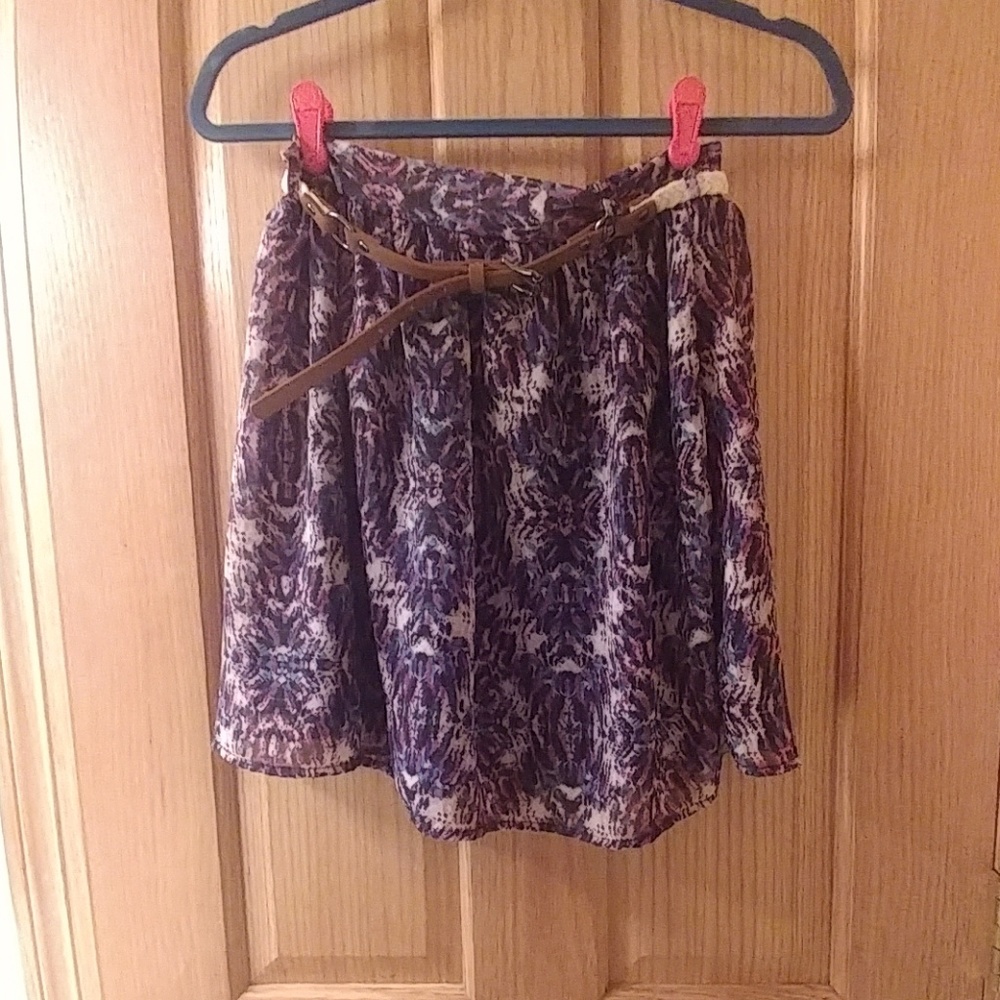 Purple print skirt